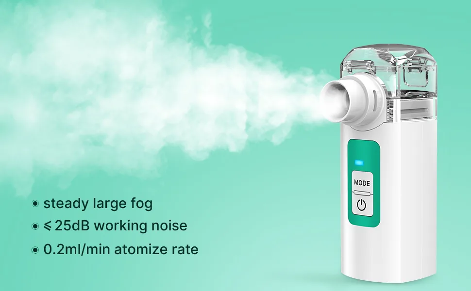 Nebulizer Machine for Kids Portable Nebulizer Machine for Adults 2 Modes Handheld Mesh Nebulizer Cool Mist with All Accessories for Travel Office Household Use Green - product information 6