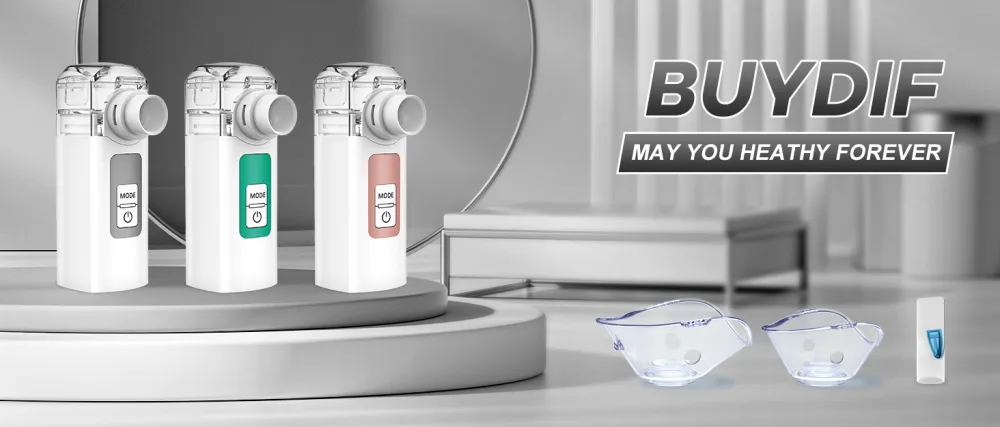 Nebulizer Machine for Kids Portable Nebulizer Machine for Adults 2 Modes Handheld Mesh Nebulizer Cool Mist with All Accessories for Travel Office Household Use Gray - product information 1