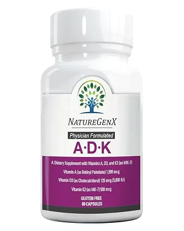 NatureGenX Liquid Vitamin D Drops for Fast Absorption Vitamin D3 Supplement (10000 IU) for Immune Support - Non-GMO & Gluten Free - 30ml 30 Servings - Orange Flavor - ADK vitamin Supplement capsules by NatureGenX