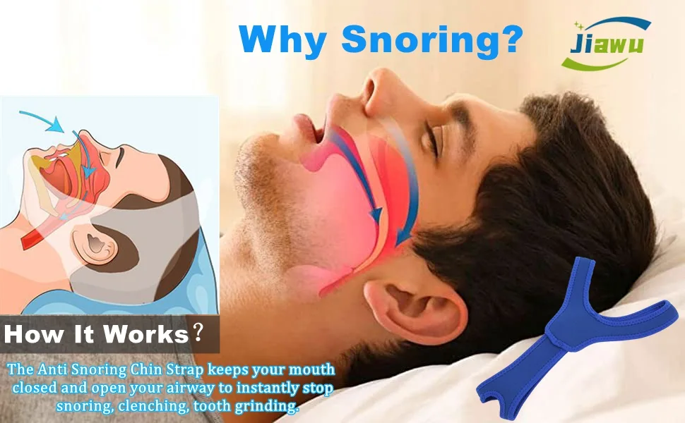 Anti Snoring Chin Strap Snoring Solution Sleep Aid Effective Anti Snore Device for Sleep Breathable Belt Sleep Support Strap Sleep Chin Strap for Men Women(Blue) - product information 16