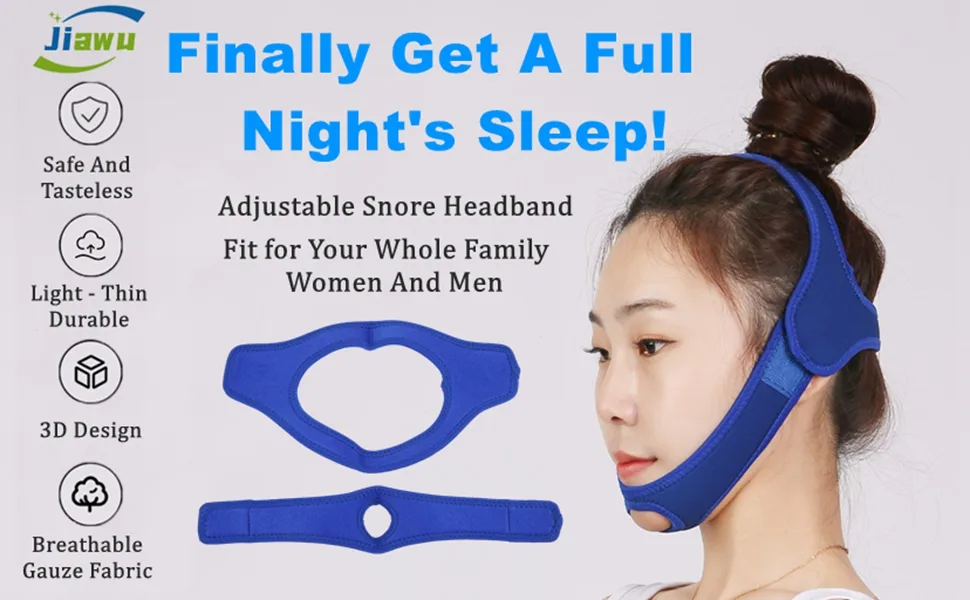 Anti Snoring Chin Strap Snoring Solution Sleep Aid Effective Anti Snore Device for Sleep Breathable Belt Sleep Support Strap Sleep Chin Strap for Men Women(Blue) - product information 19