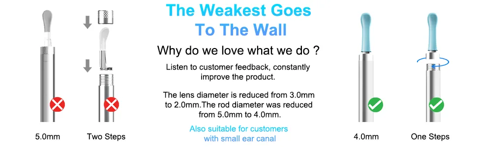 Ear Wax Removal Ear Cleaner with Camera Ear Wax Removal Kit with 1080P Ear Camera Otoscope with Light Ear Cleaning Kit for iPhone iPad Android Phones-White - ear camera