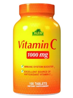 ALFA VITAMINS Vitamin C supplement with 1000mg - Powerful antioxidant - Immune Booster - Protection from common Cold - Promotes Healthy Skin - 100 Tablets - vitamin c
