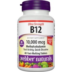 Webber Naturals Vitamin B100 B-Complex 140 Tablets All 8 B Vitamins All-Day Energy Immune Function and Metabolism Support Gluten Free Non-GMO Vegan - webber naturals vitamin b12 10000 mcg