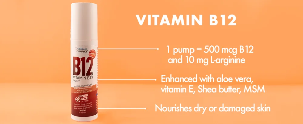 INNERGIZE B12 Cream - All Natural Topical B12 w/B6 & 10% L-Arginine - Advanced Neurological & PreWorkout Support - Professional Grade Methyl B12 - B6 - product information 4