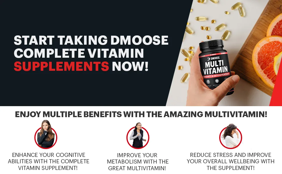 DMoose Multivitamin with Vitamin A C E K2 & 250 mg Strontium 100 mg Ginger Extract 100 mg Garlic Extract 120 Tablets (30 Servings) - MULTI VITAMINS