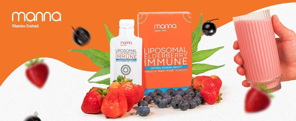 Manna Liposomal Elderberry Immune - Elderberry with Zinc & Vitamin C for Adults - Elderberry Syrup with Echinacea - Elderberry Extract - booster elberry eldeberry extract vitamins kids vegan medicine toddler plant based pure nature