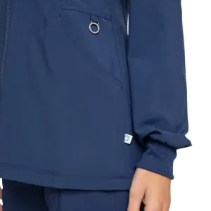 Cherokee Zip Front Womens Scrub Jacket 4-way Stretch with Lightweight Superior Performance and Comfort Infinity CK370A XL Black - FUNCTIONAL STYLE