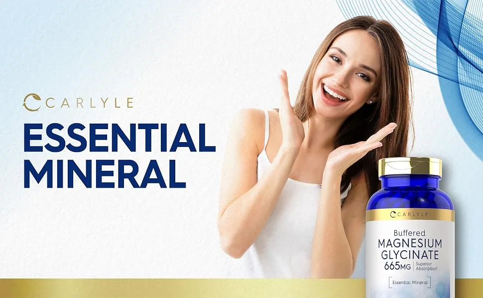 Magnesium Glycinate | 665 mg | 250 Capsules | Non-GMO and Gluten Free Formula | Essential Buffered Mineral Supplement | by Carlyle - Magnesium Glycinate
