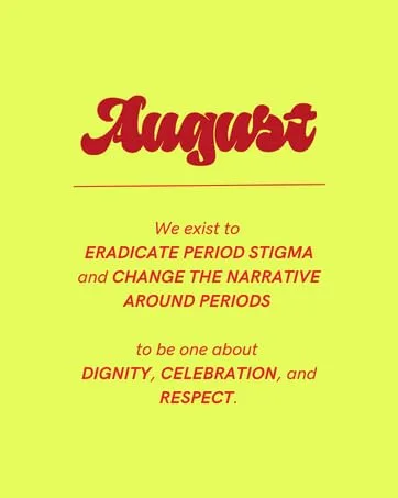 August Organic Liners 100% Certified Organic Cotton Compostable Wrappers Toxin Free Fragrance Free Hypoallergenic 32 Liners - Brand mission in red text on yellow background
