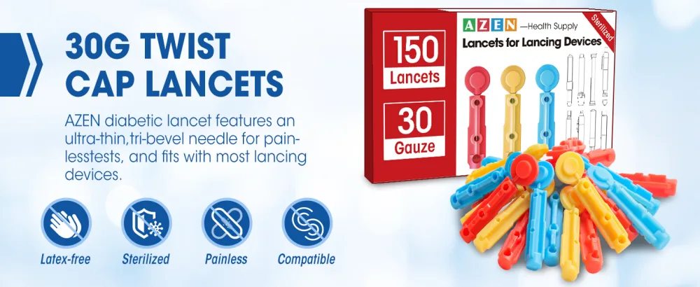 AZEN 650 Pcs Lancets for Diabetes Testing 30 Gauge Multicolored Blood Sugar Lancets Diabetic Lancets for Lancing Device C-650 - product information 10