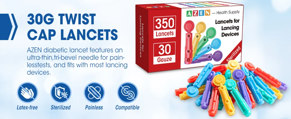AZEN 650 Pcs Lancets for Diabetes Testing 30 Gauge Multicolored Blood Sugar Lancets Diabetic Lancets for Lancing Device C-650 - product information 9