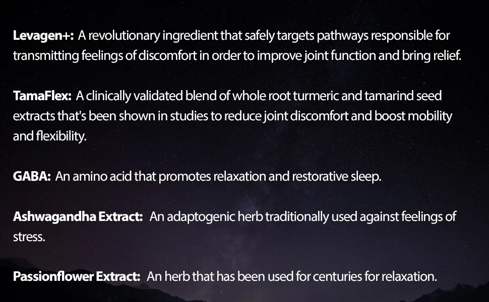 Instaflex PM Nighttime Joint Support with Levagen Tamaflex GABA Ashwagandha Passionflower Extract - 60 Capules - Instaflex Pm night time joint support benefits ingredients