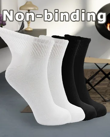 LIN PERFORMANCE Diabetic and Circulatory Non Binding Crew Socks for Men 4 Pairs (10-13 Black) 10-13 Black - diabetic socks