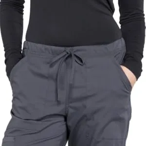 Scrubs for Women Workwear Professionals Stretch Drawstring Pant Soft Stretch WW160 Large Petite Black - ADJUSTABLE DRAWSTRING WAISTBAND