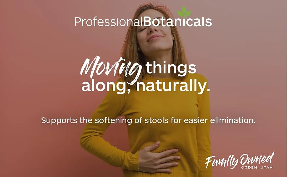 Professional Botanicals Lax Ease - Vegan Natural Laxative and Stool Softener - 60 Vegetarian Capsules - Lax Ease Natural laxative stool softener by professional botanicals