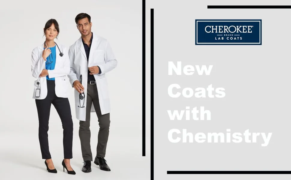 Cherokee Professionals with Certainty Women Scrubs Lab Coats 30 3/4 Sleeve 1470A X-Large White - Cherokee Lab Coats