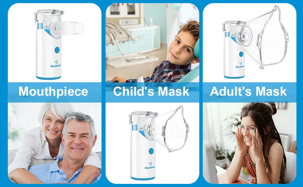 Healrecux Portable Nebulizer Mesh Nebulizer for Adults and Kids of Cool Mist with Two Modes - Portable Nebulizer