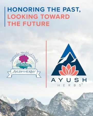 Ayush Herbs Curcumin 97% Herbal Turmeric Supplement for Whole-Body Support 90 Capsules - Two Ayush Herbs brand logos. Text reads: Honoring the past. Looking toward the future.