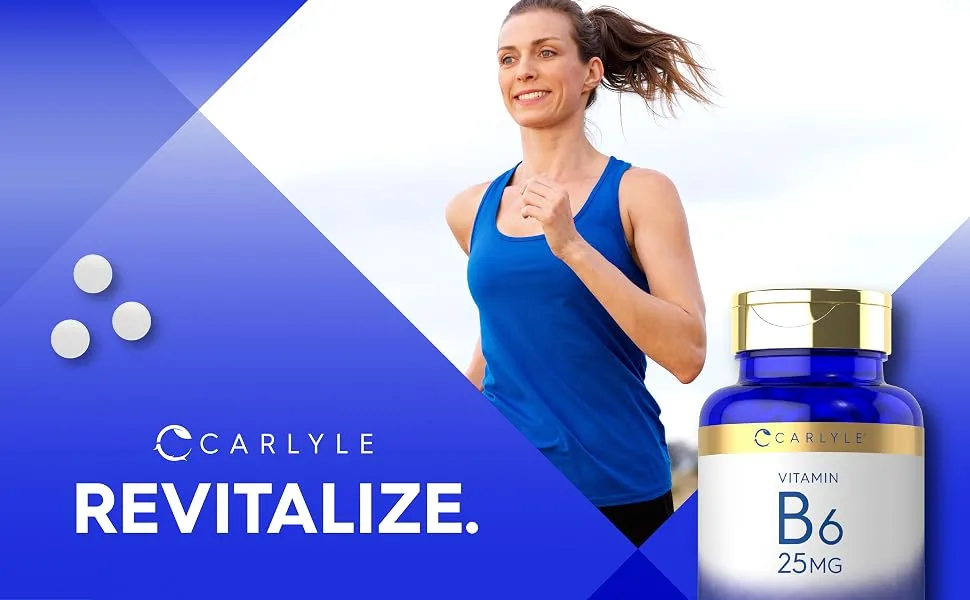 Carlyle Vitamin B6 | 25mg | 250 Tablets | Vegetarian Non-GMO & Gluten Free Supplement - product information 6