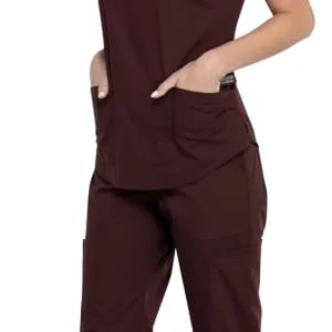 Scrubs for Women Workwear Professionals V-Neck Top Soft Stretch WW665 Small Black - FUNCTIONAL STYLE