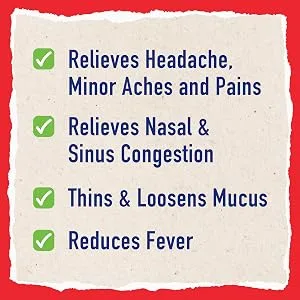 Mucinex FreeFrom Cold Flu & Congestion Multi-Symptom Relief Cherry 6 Fl Oz - symptoms