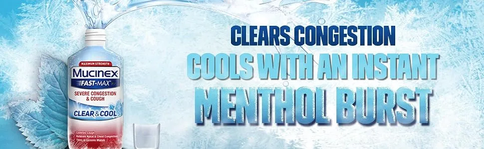 Mucinex Fast-Max Clear & Cool Severe Congestion & Cough Liquid 6oz - product information 3
