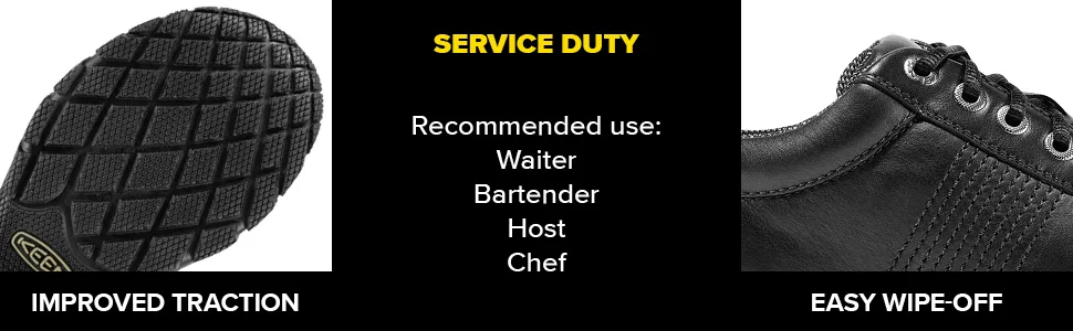 Mens PTC Oxford Low Height Non Slip Kitchen Black 10.5 - KEEN Utility work boot service shoe punch the clock kitchen chef bartender slip resistant easy wipe