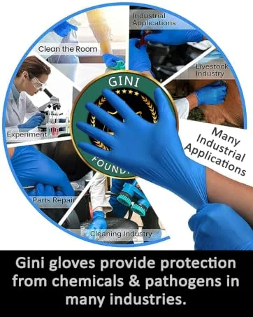 Gini Foundation Nitrile Protective Gloves Medium - Gini gloves provide protection from chemicals and pathogens in many industries.