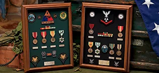MEDALS OF AMERICA EST. 1976 Blue Airborne Tab - Shadow Boxes Built for Veterans