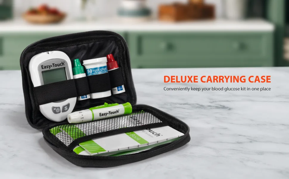 EasyTouch Glucose Test Strips 50 Ct - Deluxe Carrying Case