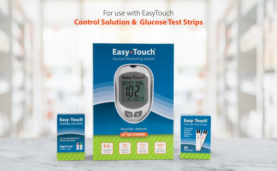 EasyTouch Glucose Test Strips 50 Ct - for use with EasyTouch Control Solution and Test Strips