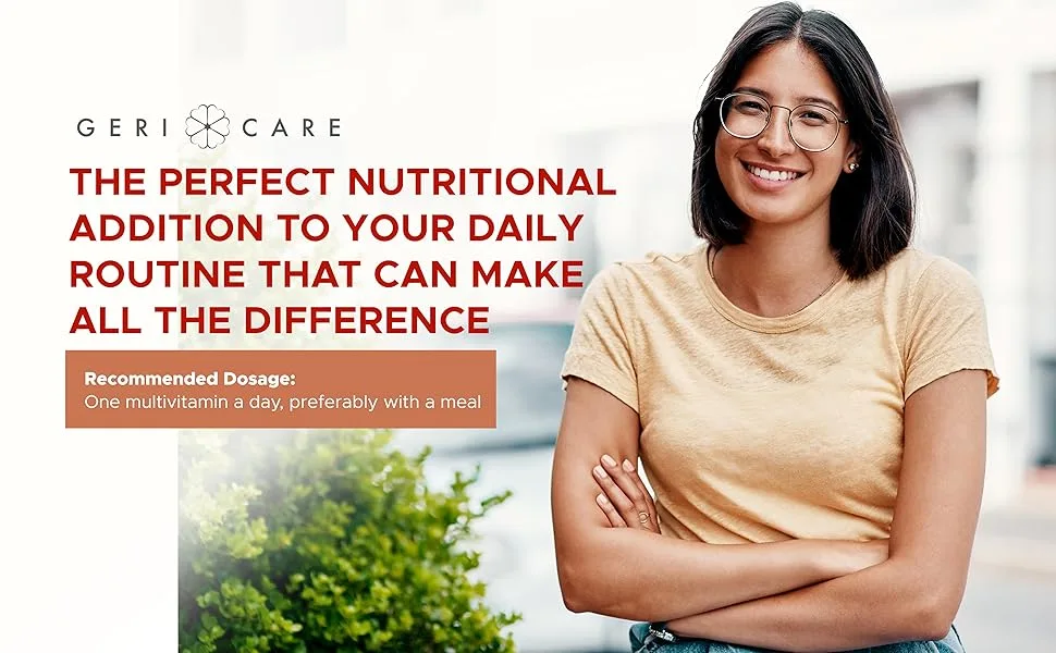 One-Daily Multi-Vitamin Tablet 200 Count by GeriCare| Adult Multivitamin Supplement for Men & Women | Easy-to-Take Dietary Supplement with Vitamins A C D3 B Calcium| Vitamin & Mineral Complex - GC-501-01-GCP A+5.j