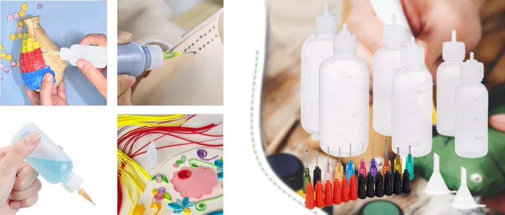 BENECREAT 12 Pack 1 Ounce Multi Purpose DIY Precision Tip Applicator Bottles Set with 24 Tips & 12 Caps - DIY Quilling Glue Applicator Oiler Bottle 1 Ounce 12 Bottles & 24 Tips & 12 Caps - 1 Ounce - product information 1