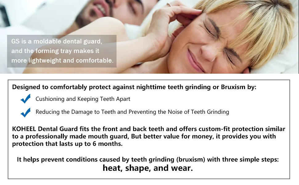 KOHEEL Mouth Guard with Forming Tray Moldable and Easy to Use Dental Guard Stops Bruxism Night Guard 5 Count (White Large Sizes) - mouth guard for grinding teeth mouth guard for clenching teeth at night mouth guard night guard
