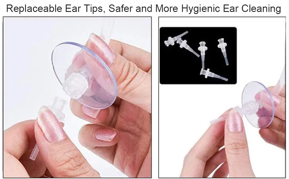 BOCOOLIFE Earwax Removal Tips - 100 Pack Ear Washer Disposable Tips Replacement Ear Washer Tips Compatible with All Ear Wash Systems Requiring Such Disposable Tips 100 Tips - replaceable