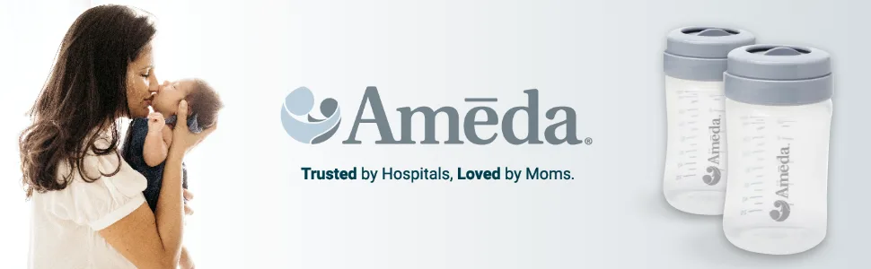 Ameda MYA Replacement Bottles with Locking Caps & Rings Storage Bottle Baby Essentials Breastfeeding Supplies 2 Count - Ameda MYA Replacement Bottles 102X14 (B08562XHL3)