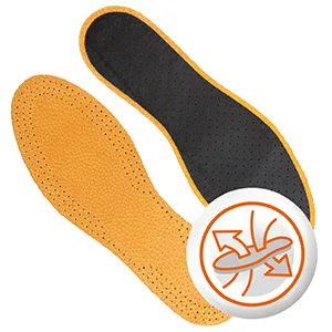 Leather Carbon Set 6 Pair Pack Leather Shoe Insoles for Men and Women with Activated Carbon Underlayer | Replacement Inserts | Kaps (44 EUR / 11 US Men) - breathable
