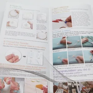 Highkick Embroidery Starter Kits for Adults Beginners with Stamped Pattern Embroidery Floss + Needles + Hoop Cactus Series 3 Pack - BKA08E-tutorial1