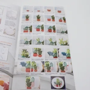 Highkick Embroidery Starter Kits for Adults Beginners with Stamped Pattern Embroidery Floss + Needles + Hoop Cactus Series 3 Pack - BKA08E-tutorial2