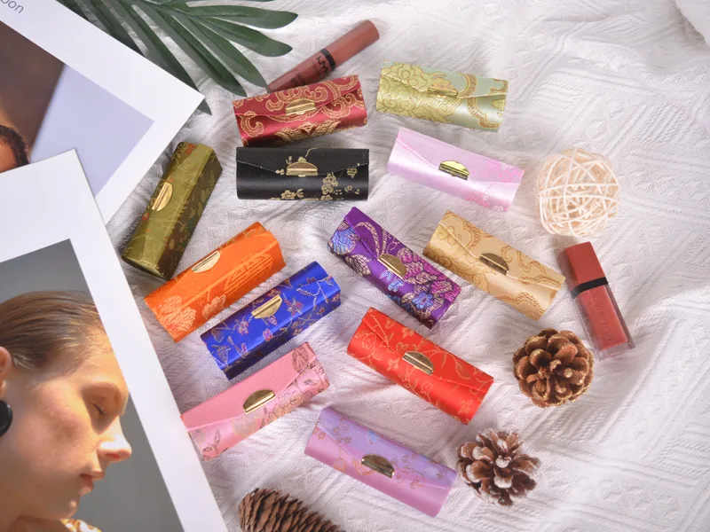Bleiou 12 Pcs Lipstick Case with Mirror Floral Design Lipstick Holder Flower Printing Lip Stick Box - cosmetic storage case