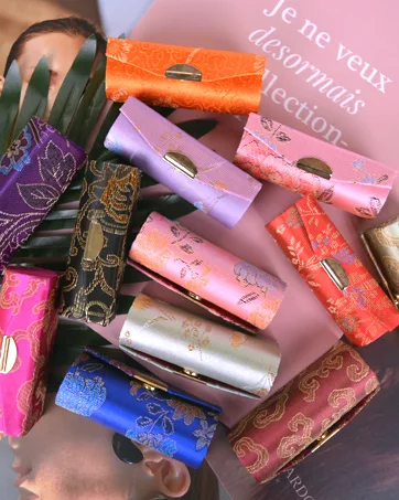 Bleiou 12 Pcs Lipstick Case with Mirror Floral Design Lipstick Holder Flower Printing Lip Stick Box - lipstick case