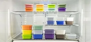 LOSAND FLEXCASE Denture Baths That Never Leak Leakproof Airtight Lids Denture Cup Non Toxic Food Grade Platinum Silicone Retainers Case Assorted Colors (BLUE) - refridge
