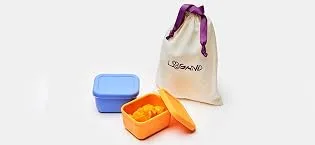 LOSAND FLEXCASE Denture Baths That Never Leak Leakproof Airtight Lids Denture Cup Non Toxic Food Grade Platinum Silicone Retainers Case Assorted Colors (BLUE) - RIGHT ONE