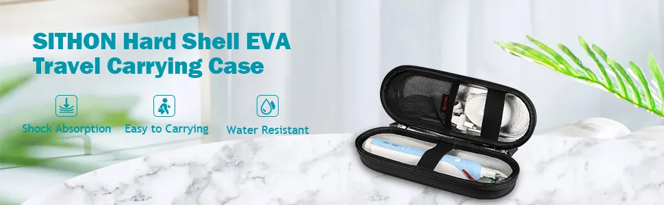 SITHON Hard Shell Travel Case for Oral-B/Oral-B Pro Smartseries/Philips Sonicare Protective Clean Electric Toothbrush Protective Shockproof Storage Carrying Case with Carabiner and Handle Black - oral B hard shell case