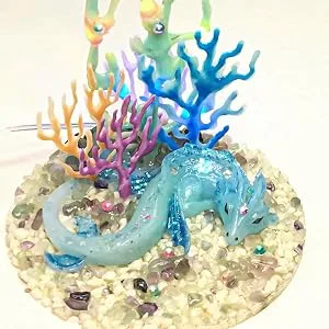 FUNSHOWCASE Fire Dragon Asleep Epoxy Resin Silicone Mold for Fondant Cake Decorating Concret Cement Polymer Clay Around 4inch - product information 11