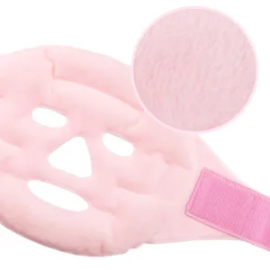 LotFancy Ice Face Mask Gel Beads Ice Pack Hot Cold Therapy for Full Face Reduce Migraines Headache Stress Puffy Eyes Dark Circles Adjustable Strap Soft Fabric Backing Reusable Pink - product information 27