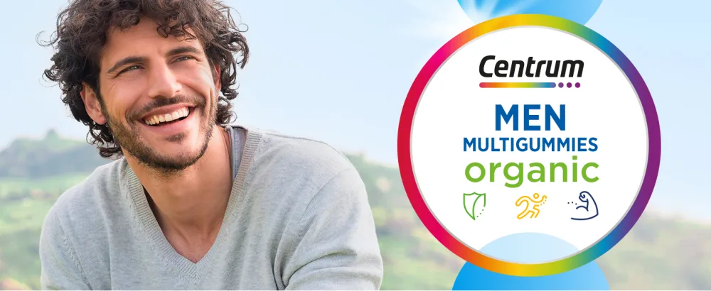 Centrum Men's Organic Multigummies Men's Multivitamin Gummies Organic Multivitamin for Men with Essential Nutrients for Immune Support Energy and Muscle Function - 90 Count - Centrum Organic Multigummies Men