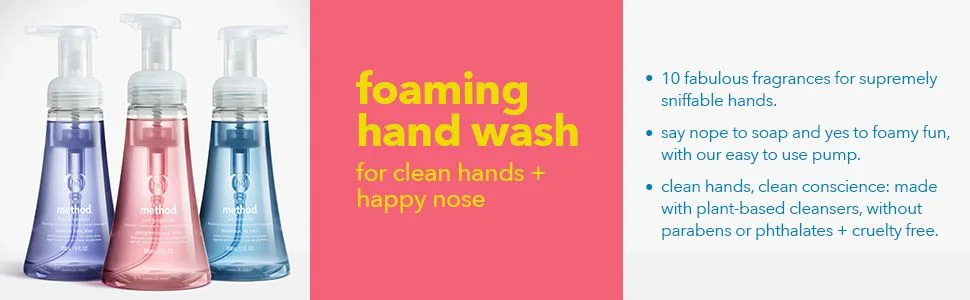 Method Foaming Hand Soap Waterfall Biodegradable Formula 10 fl oz (Pack of 6) Waterfall 10 Fl Oz (Pack of 6) - foaming hand wash, hand wash, foaming hand soap, hand soap, method hand soap, meyers hand soap