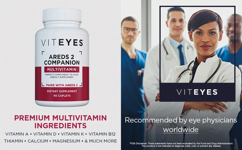 Viteyes Classic AREDS 2 Companion Multivitamin Supplement Comprehensive Multivitamin Formula for AREDS 2 Users 90 Capsules 90.0 Servings (Pack of 1) - AREDS 2 Multivitamin Companion